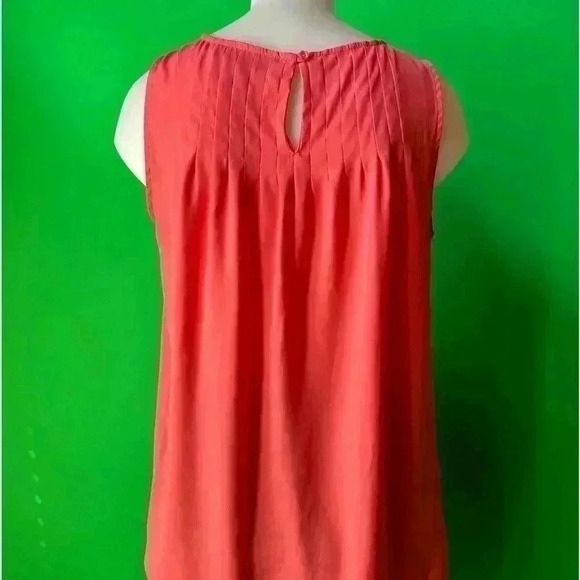 LOFT apricot women’s sz S blouse, key hole back, pleated front - Picture 2 of 4